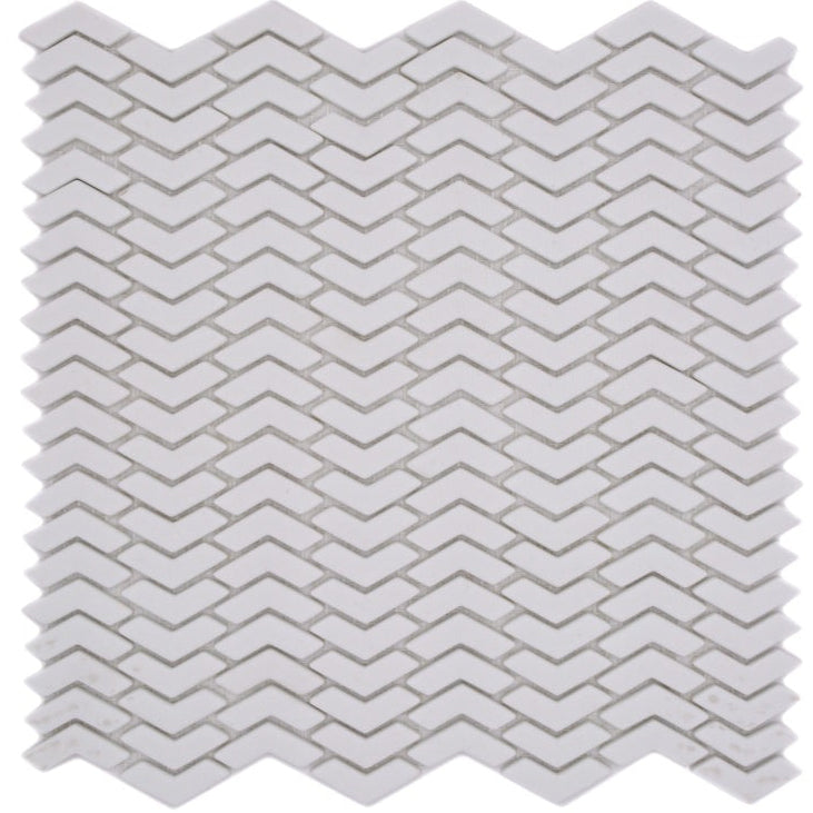 White Chevron Mosaic Tile