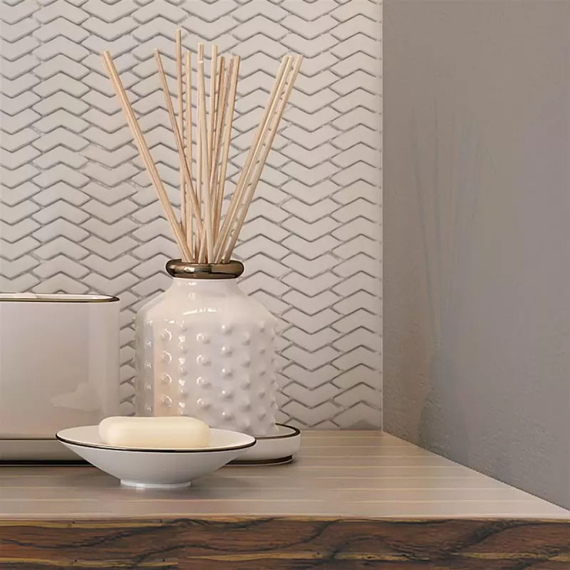 White Chevron Mosaic 