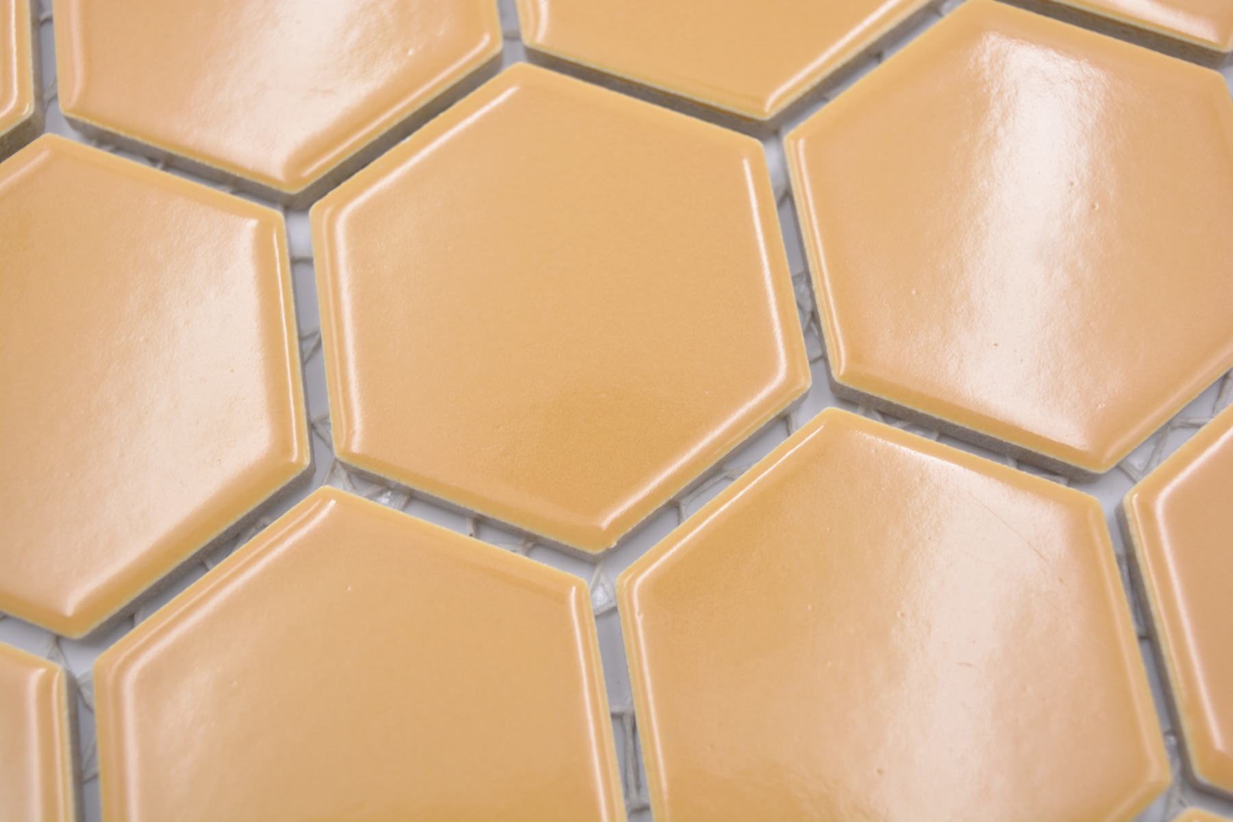 Mustard Hexagon Mosaic Porcelain 