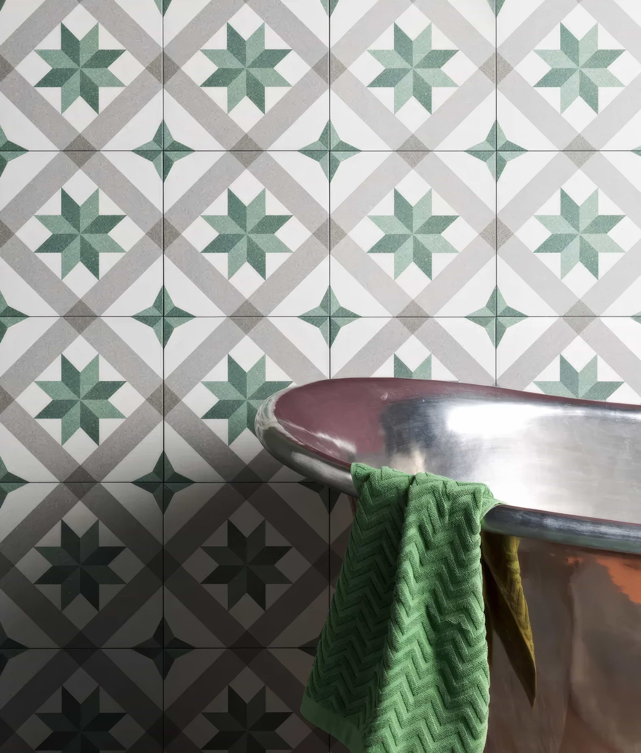 Yorkshire Green Pattern Floor and Wall Tile - Luxury Tiles UK