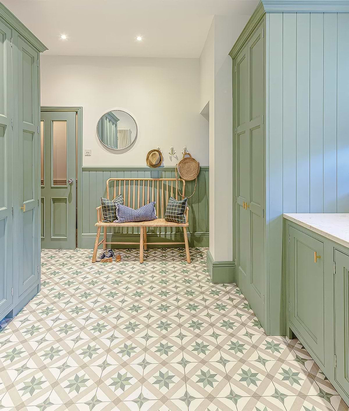 Moroccan green floor tiles