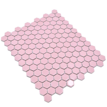 Bubblegum Pink Hexagon Mosaic 26x30cm