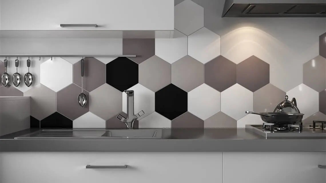 Hexagon Jet Black Porcelain Tile Luxury Tiles