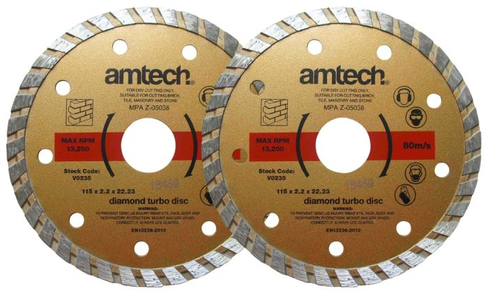 Diamond Turbo Cutting Discs 115mm Set of 2 - Luxury Tiles UK