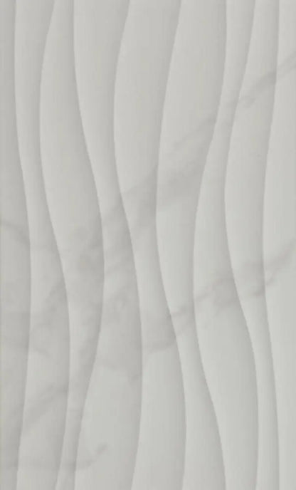 Giovanni Waved Gloss Marble Effect White Feature Wall Decor Tile