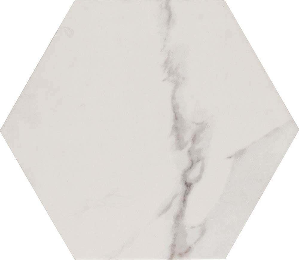 Carrara White Marble Effect Satin Hexagon Tile - Luxury Tiles UK