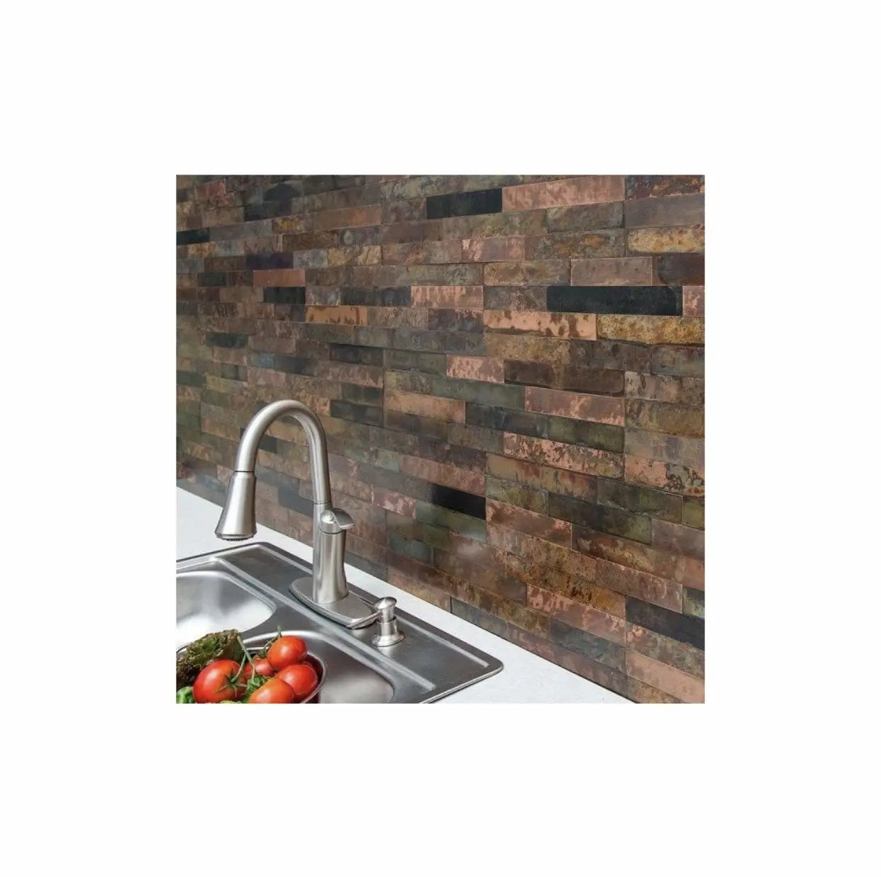 Bronze Mix Self Adhesive Tile 15cm x 60cm Luxury Tiles