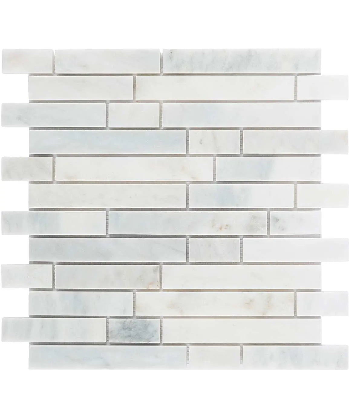 Amasya White Honed Marble Brick Mosaic Tile Luxury Tiles