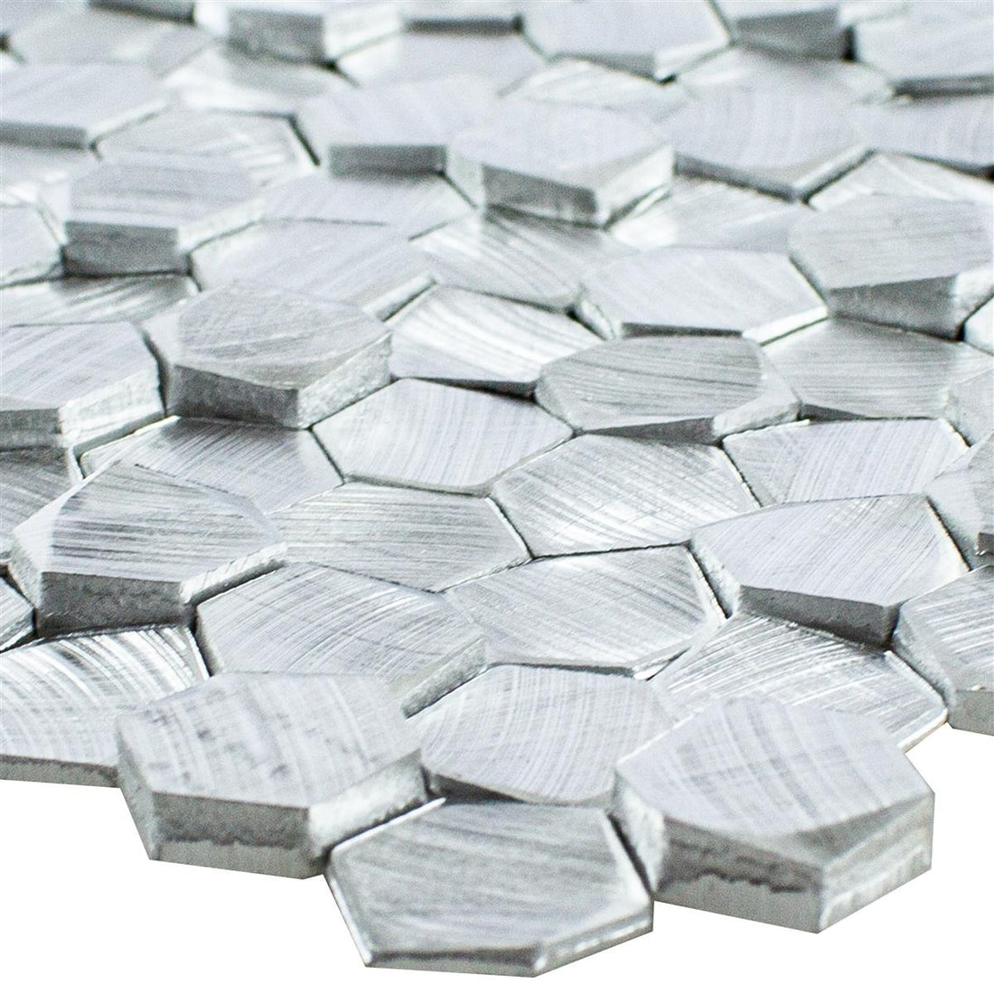 Aluminium Metal Mosaic Tiles McAllen Silver