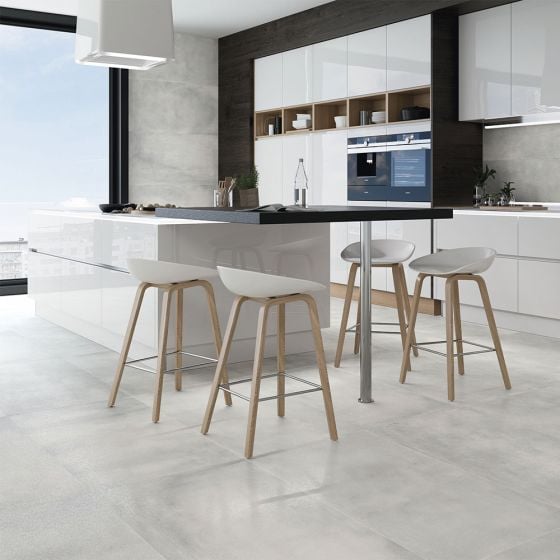 Dino Lappato Light Grey Stone Effect Rectified Porcelain Floor Tile - 600mm x 600mm - Luxury Tiles UK