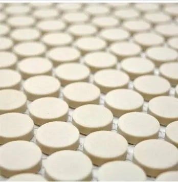 Custard Cream Penny Mosaic Floor and Wall Tile Luxury Tiles