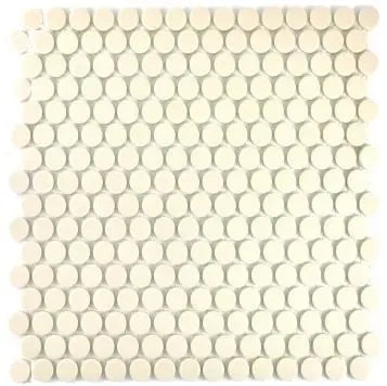 Custard Cream Penny Mosaic Floor and Wall Tile Luxury Tiles