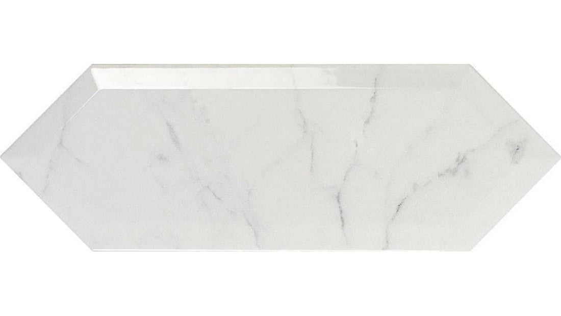 bevelled carrara metro wall tiles