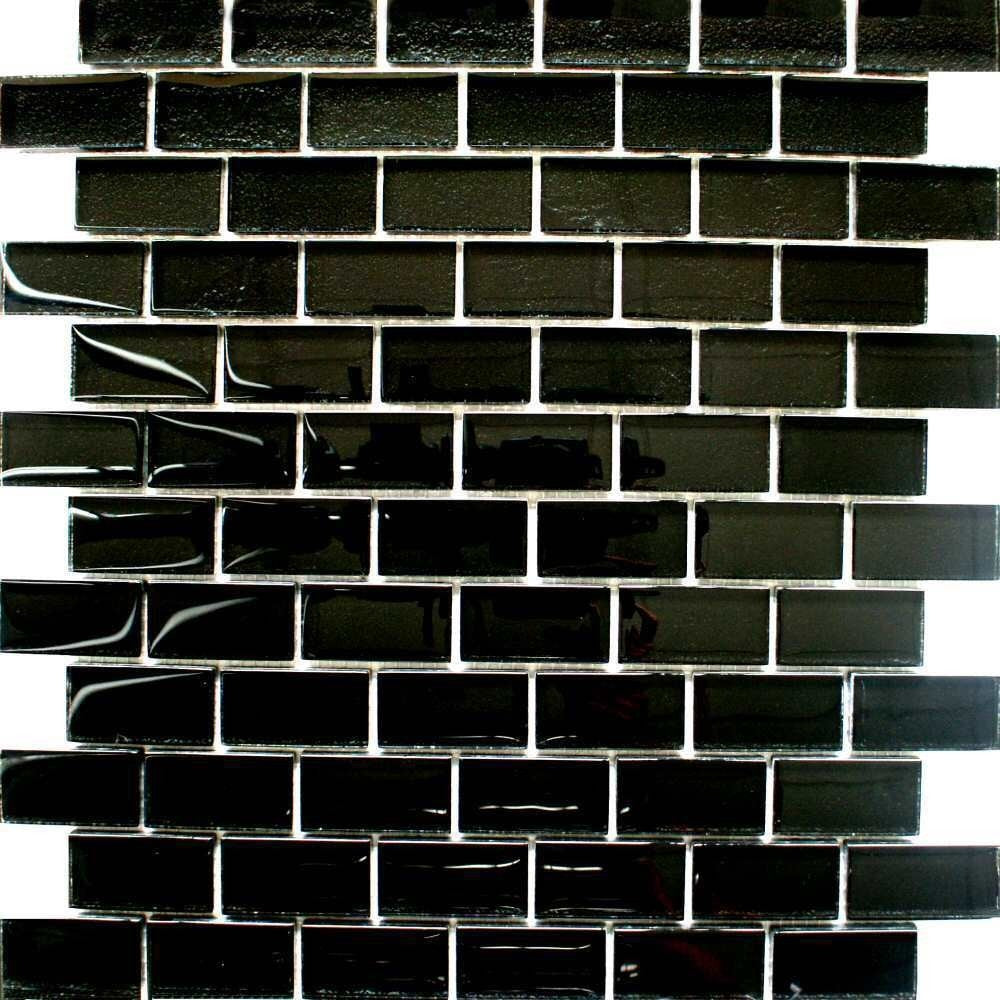 Metro Black Brick Mosaic Tiles 320x310mm - Luxury Tiles UK