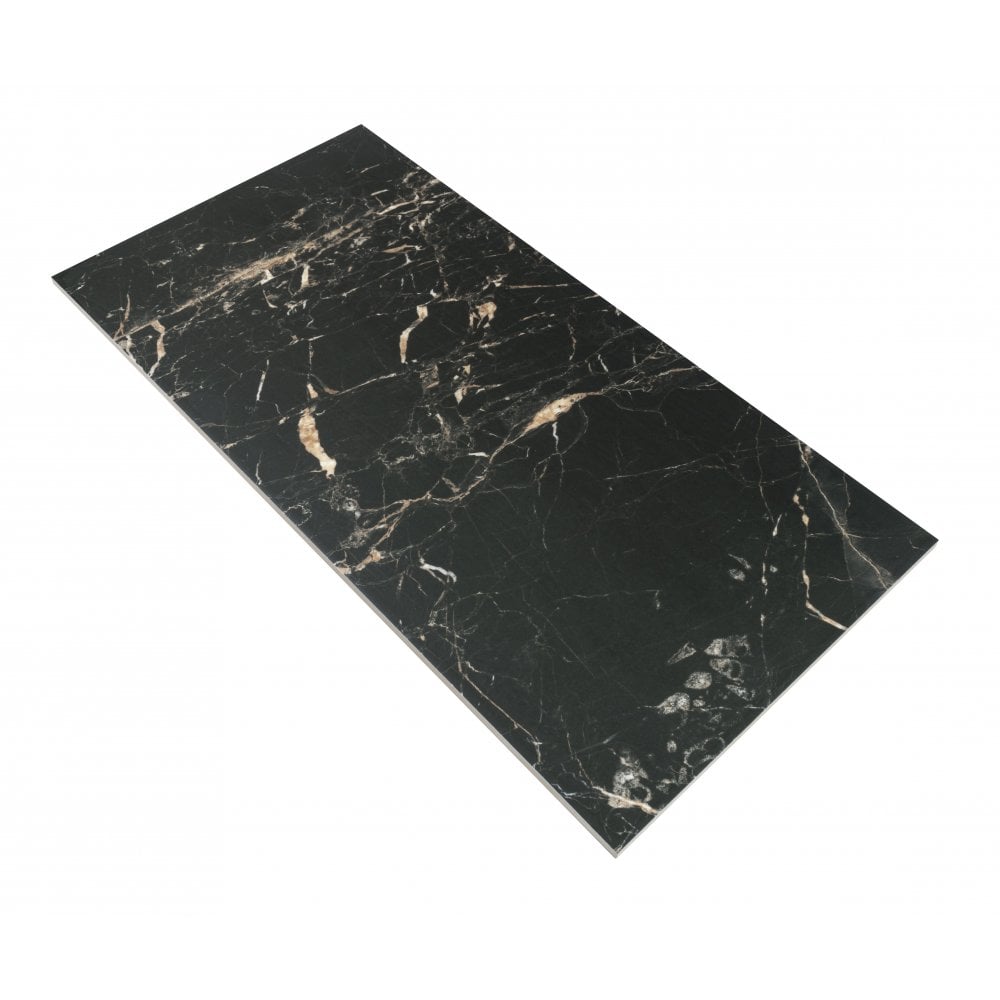 Gold Creama & Jet Black Marble Effect 600x300mm Wall Tile