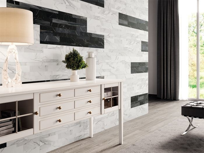 Blanco Marble Split Face Effect Wall Tile 200x1200mm - Luxury Tiles UK