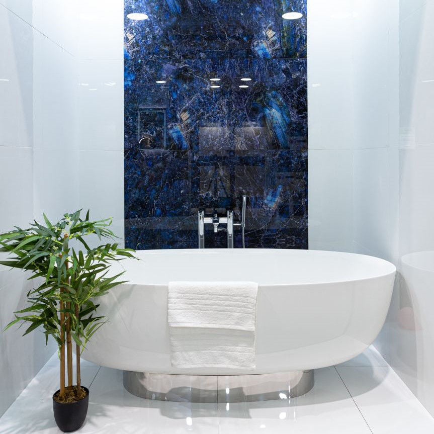 Blue Decor Glass Porcelain Wall Splashback Tile 60x120 cm