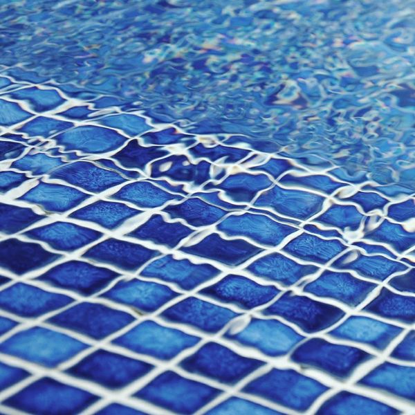 Pixel Pool Blue Dark Blend Mosaic Tiles 20x20