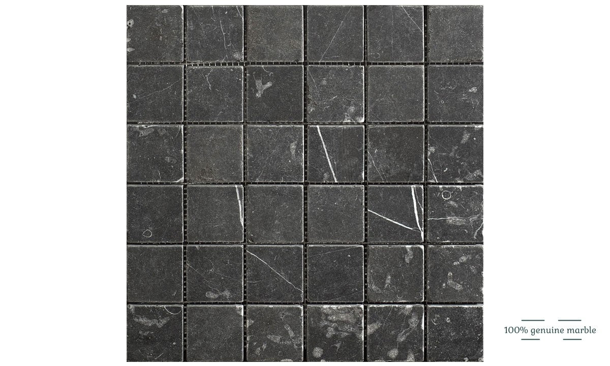 Taurus Nero mosaic marble Wall and Floor Tile 30.5x30.5cm - Luxury Tiles UK