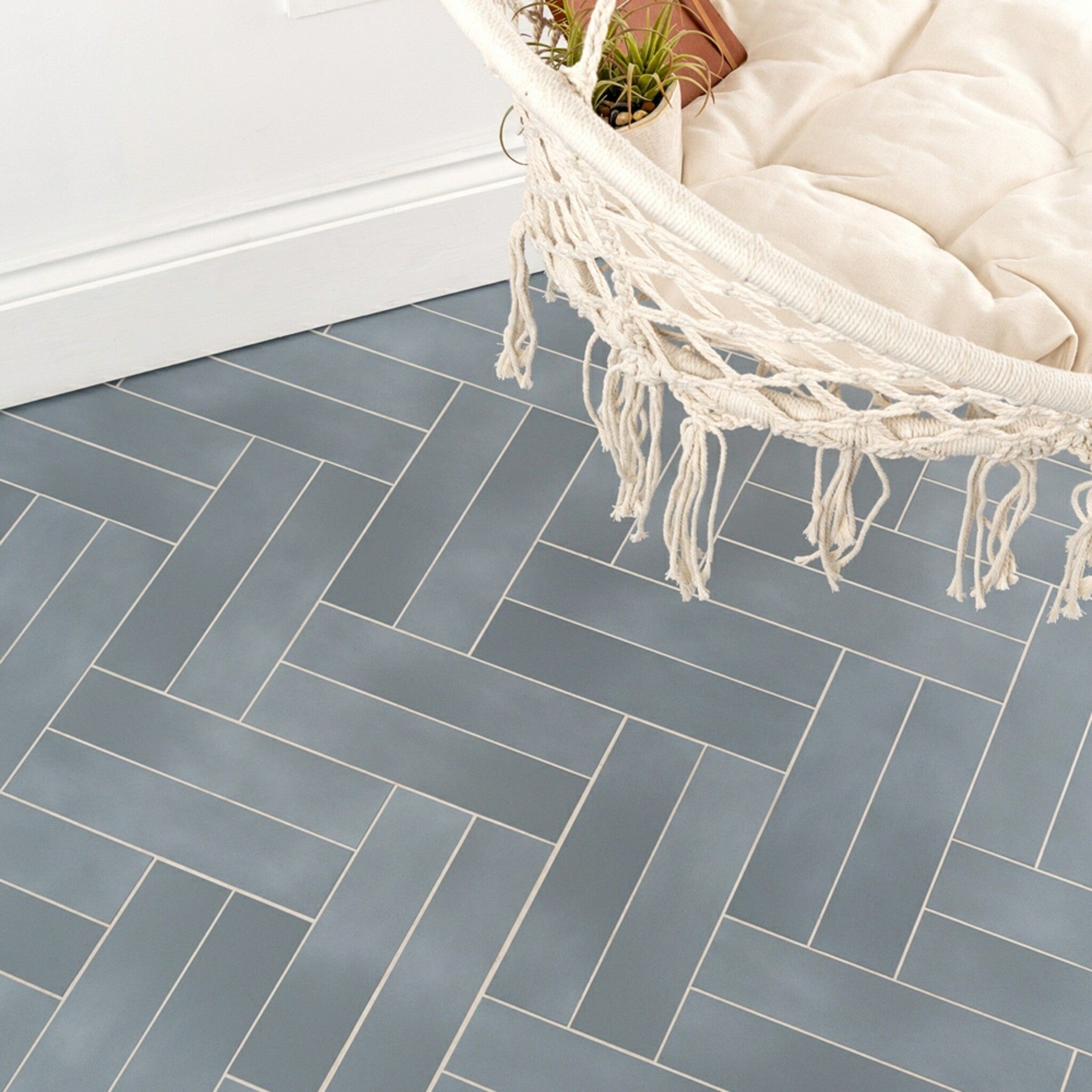 Brompton Blue Floor and Wall Brick Tile 72x295mm - Luxury Tiles UK