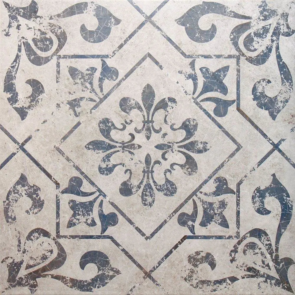 Winston Blue Pattern Ceramic Floor 45x45cm Tile Luxury Tiles