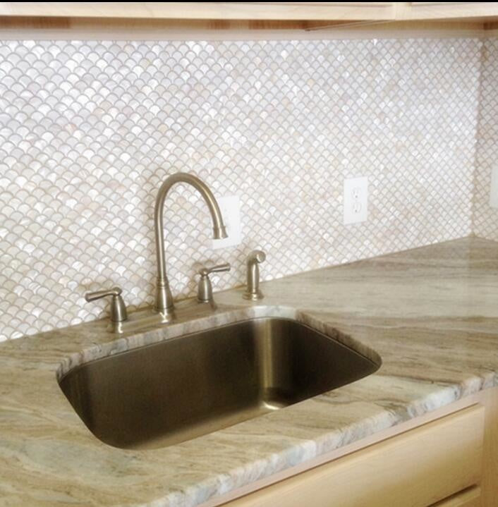 Handmade White Fish Scale Mother of Pearl Mosaic Tile For Bathroom Kitchen Wall Shower Spa Backsplash Tile