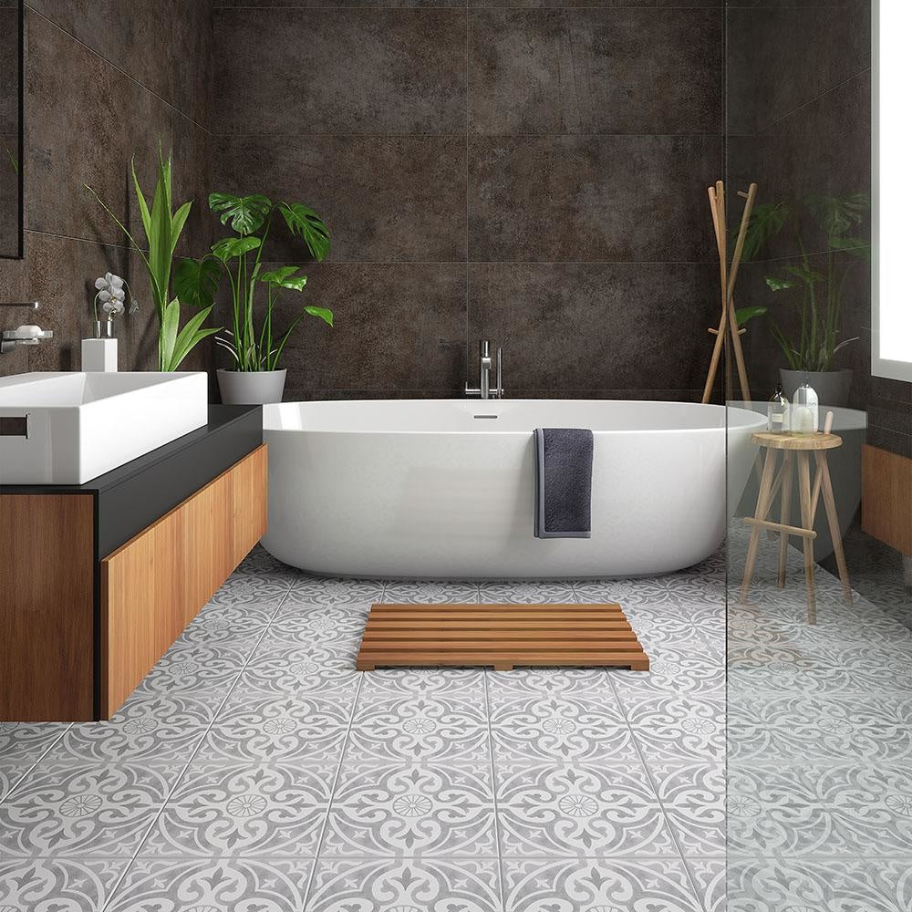 Kingsbridge Silver Patterned Wall and Floor Tiles - 330 x 330mm - Luxury Tiles UK