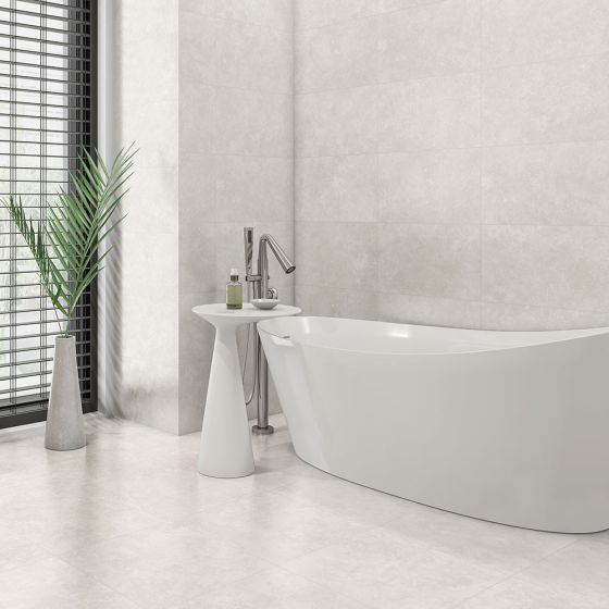 Andalusia Ivory Stone Effect Matt Ceramic Wall Tile - 550mm x 330mm - Luxury Tiles UK