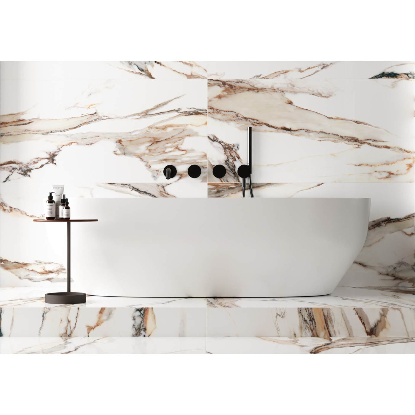 Gold Marble Effect 60x120cm Wall and Floor Porcelain Tile - Luxury Tiles UK