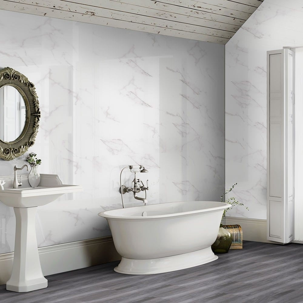 Calacatta Marble Effect 60x30 Gloss Tiles - Luxury Tiles UK