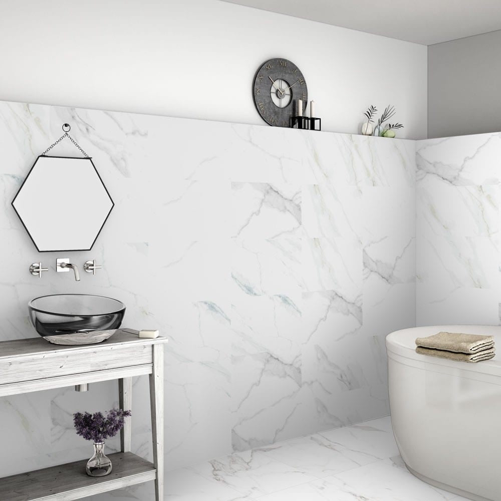 Calacatta Marble Effect 60x60 Matt Tiles - Luxury Tiles UK