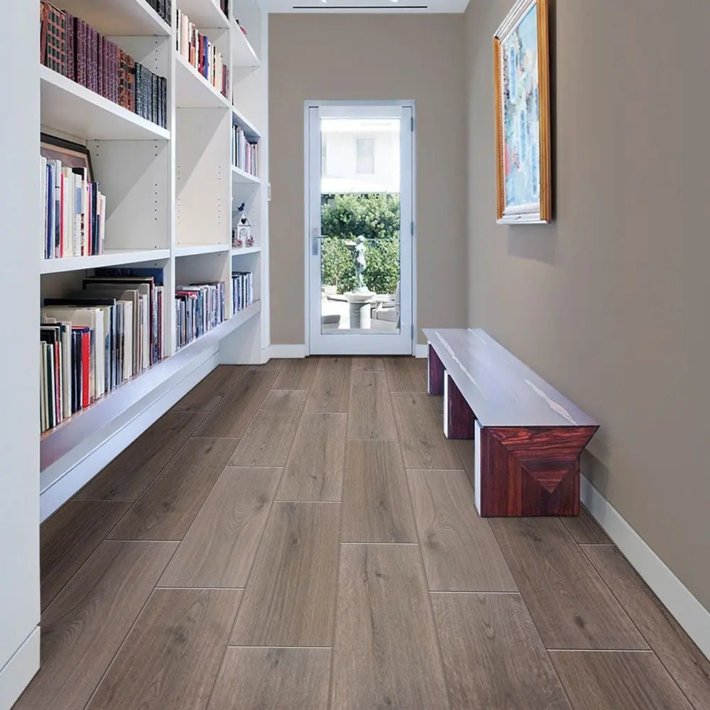 Cambridge Dark Oak Wood Effect 589 x 153 mm Tile - Luxury Tiles UK