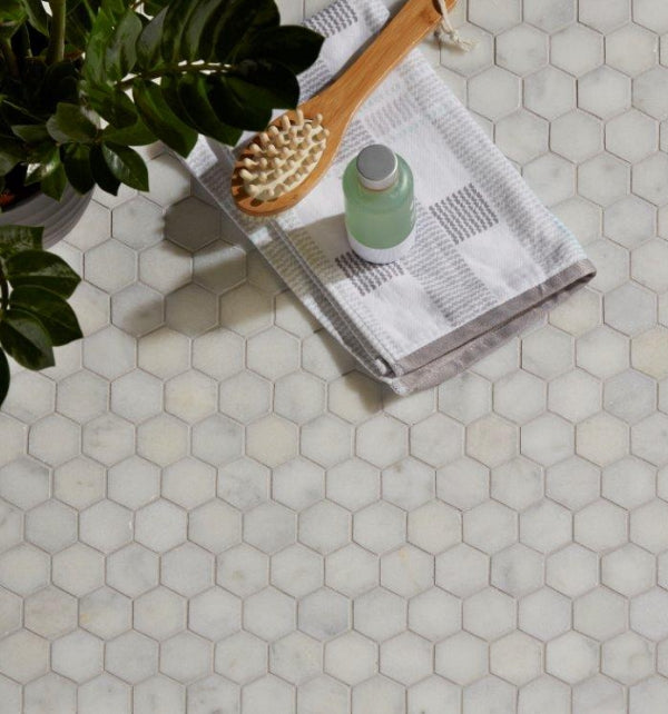 marble hexagon mosaic tiles by capietra