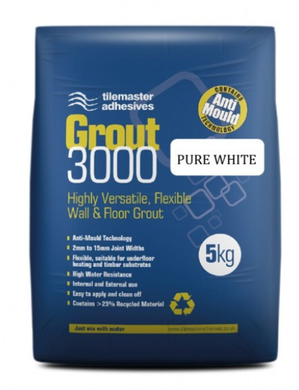 Pure White Tile Master Tile Grout 3000 - Luxury Tiles UK