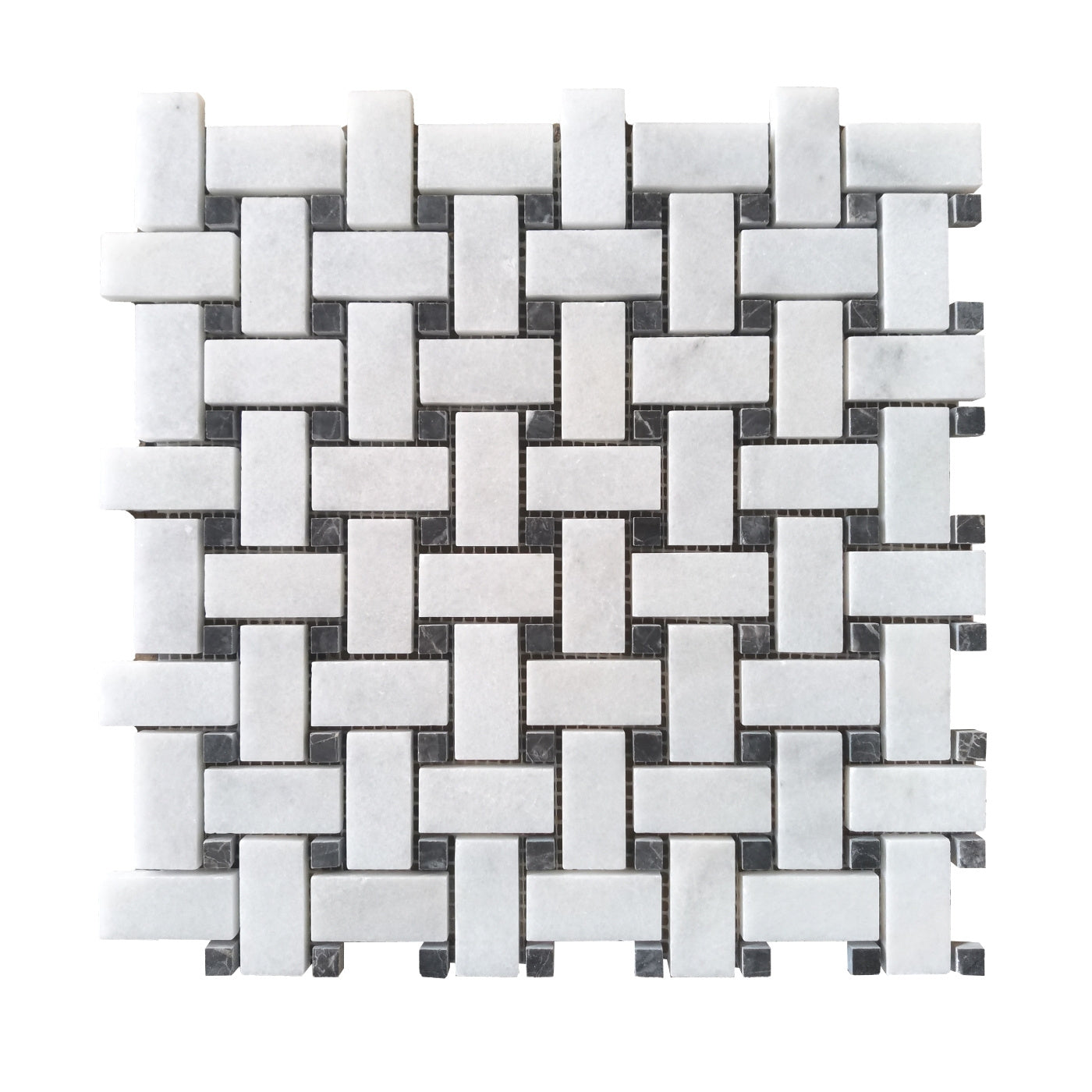 Basket Weave Marble Mosaic Honed - Luxury Tiles UK