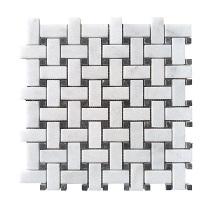 Basket Weave Marble Mosaic Honed