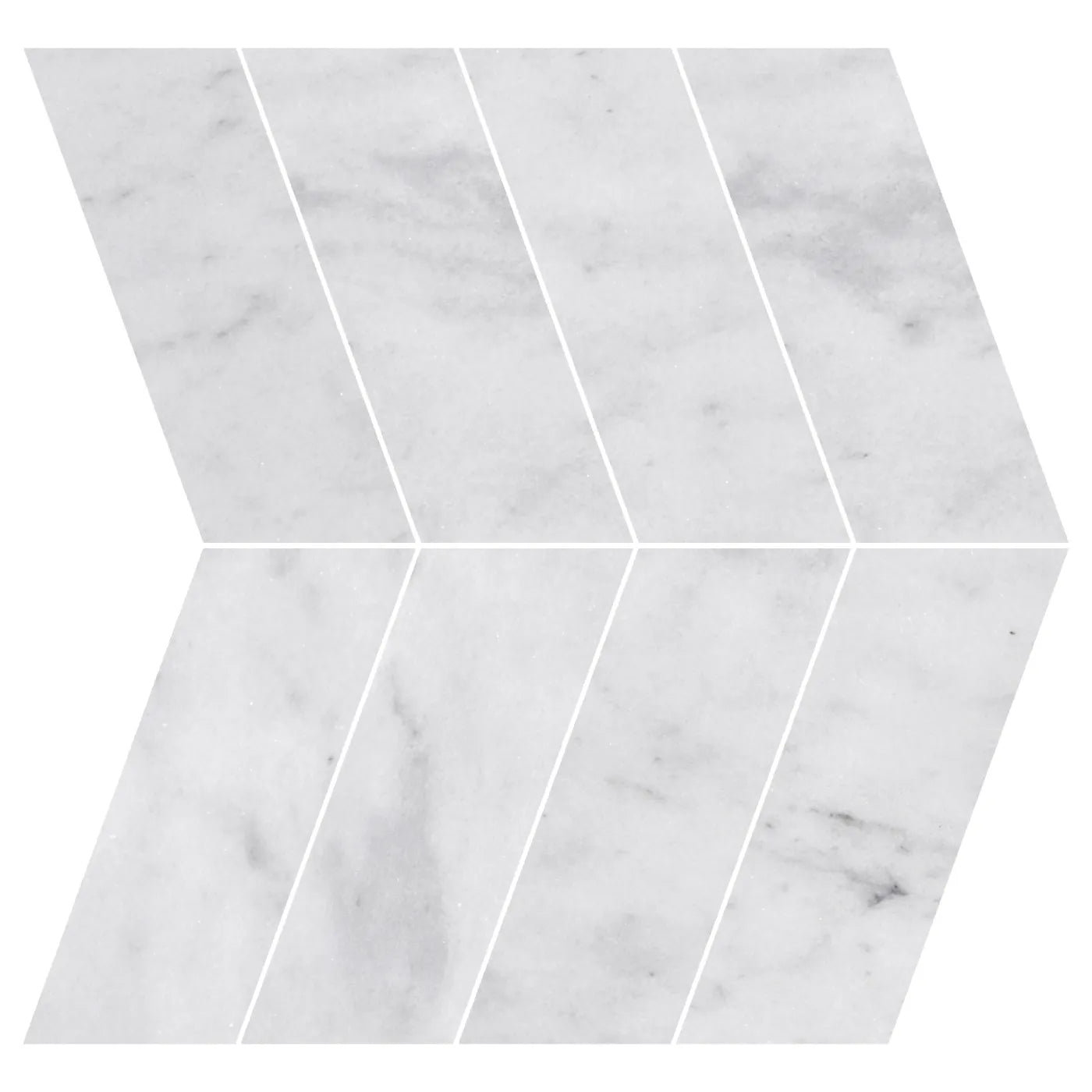 Carrara White Chevron Marble Tile Honed - Luxury Tiles UK