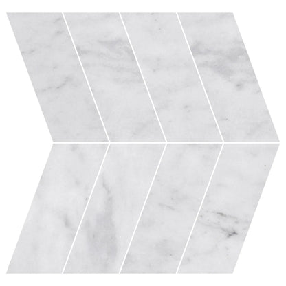 Carrara White Chevron Marble Tile Honed