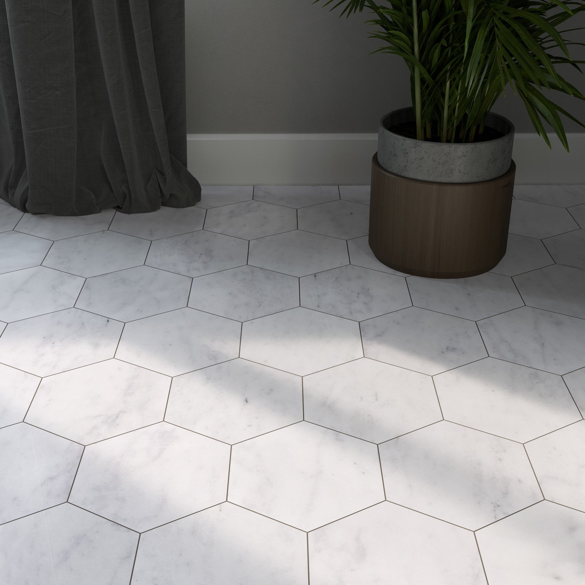 Carrara White Polished Hexagon Marble Tile - Luxury Tiles UK