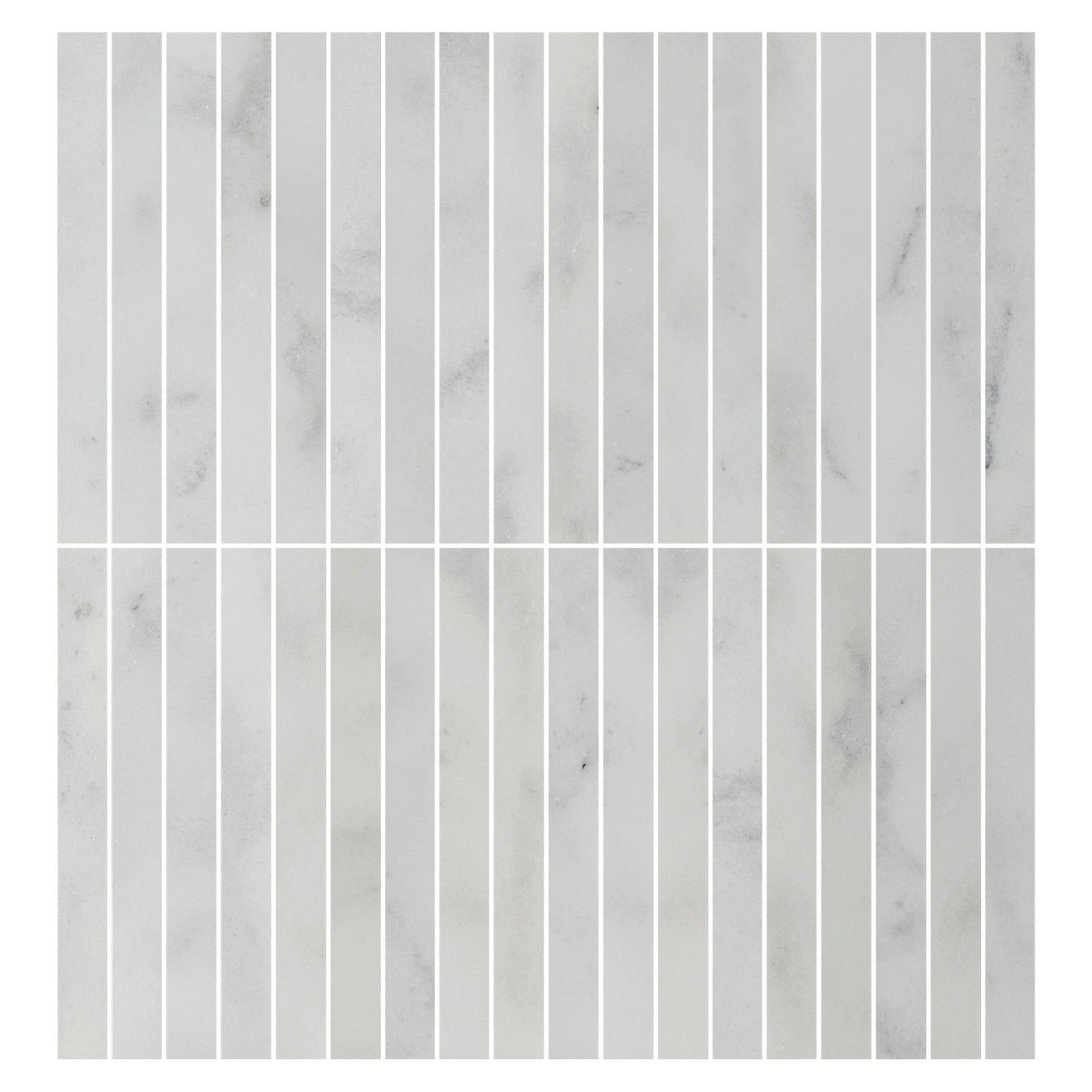 Carrara White Honed Kit Kat Marble Mosaic 30 x 30 cm - Luxury Tiles UK