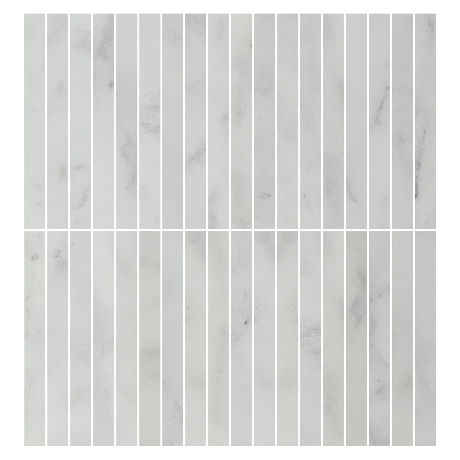 Carrara White Honed Kit Kat Marble Mosaic 30 x 30 cm