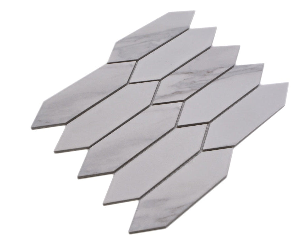 Carrara White Matt Marble Effect Mosaic Tile - Luxury Tiles UK