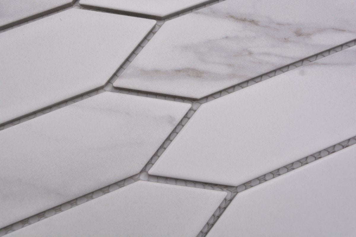 Carrara White Matt Marble Effect Mosaic Tile - Luxury Tiles UK