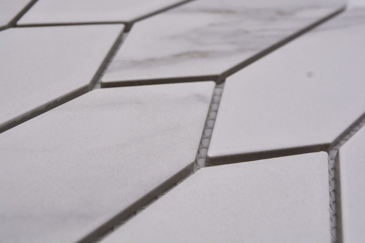 Carrara White Matt Marble Effect Mosaic Tile - Luxury Tiles UK