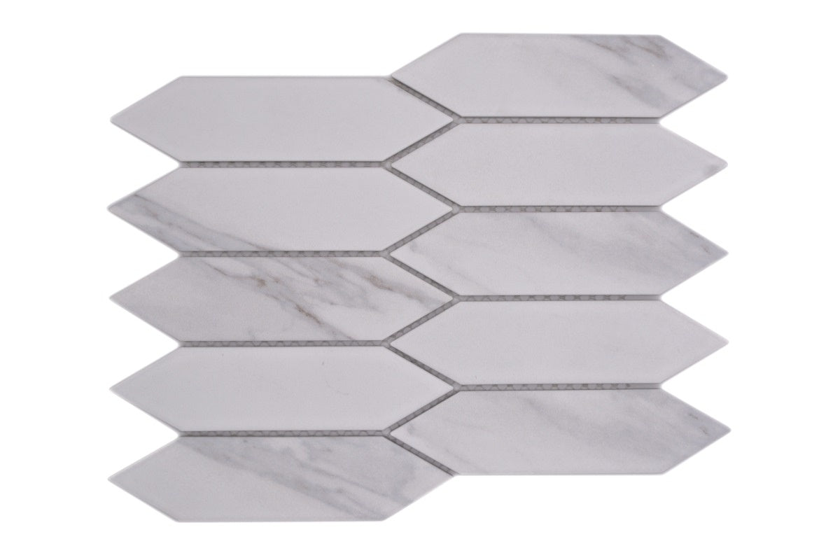 Carrara White Matt Marble Effect Mosaic Tile - Luxury Tiles UK