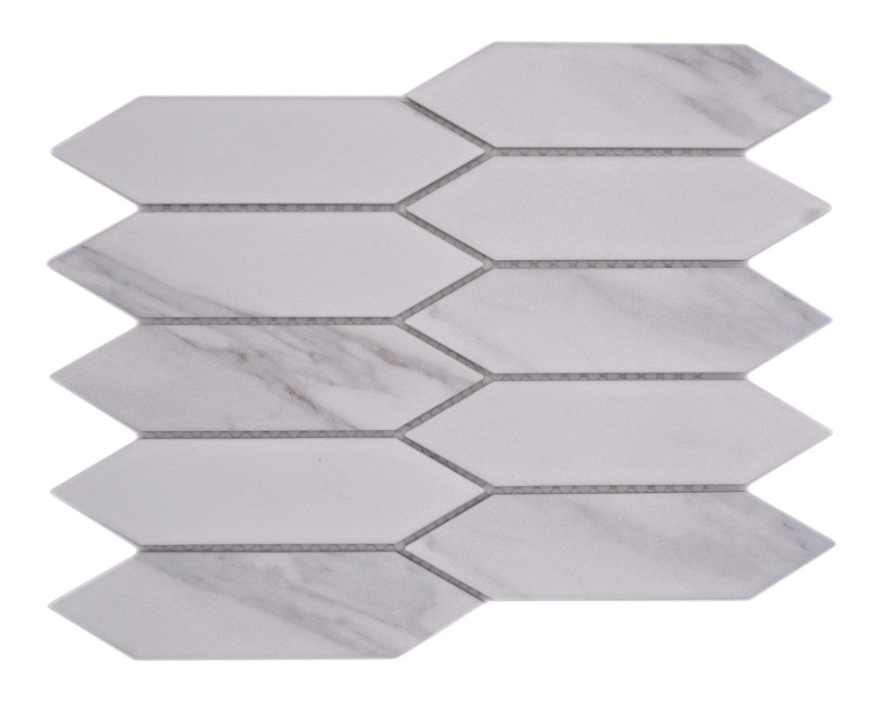 Carrara White Matt Marble Effect Mosaic Tile - Luxury Tiles UK