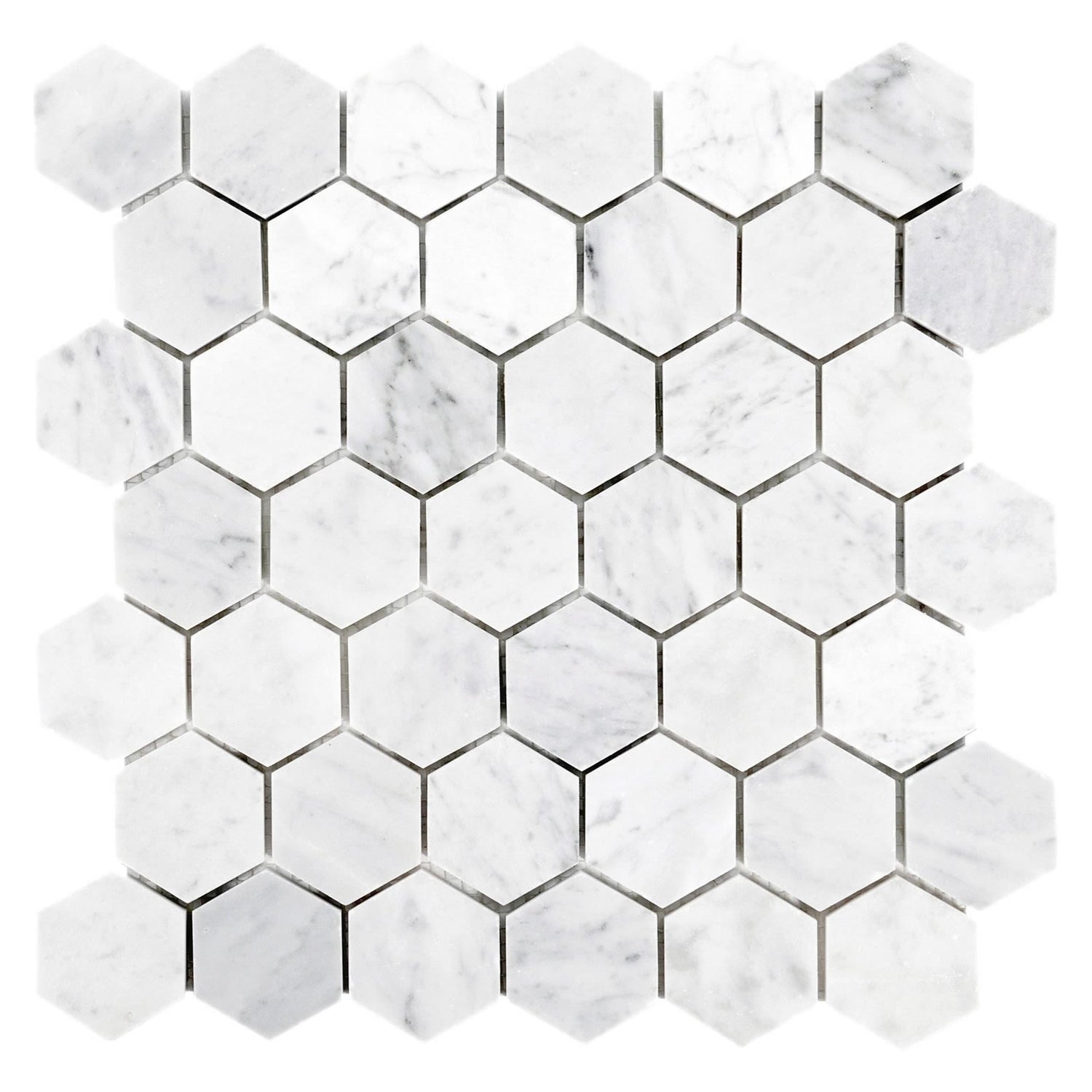 Carrara White Polished Hexagon Marble Mosaic