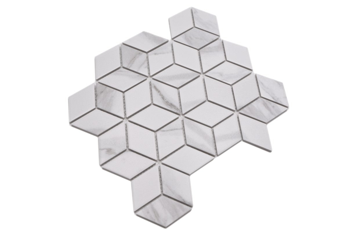 3D Staturio Matt Hexagon Decor Mosaic 266 x 305 mm - Luxury Tiles UK