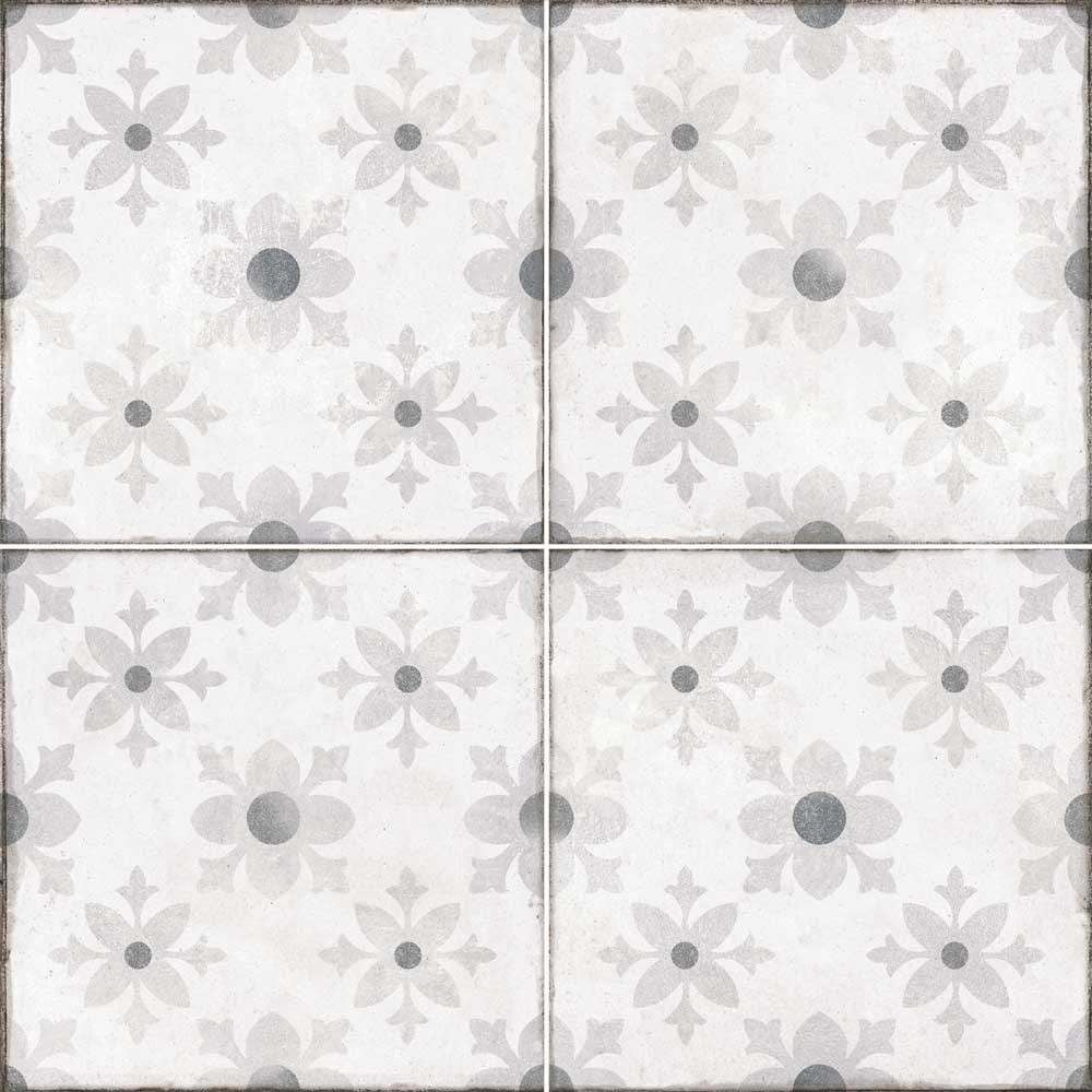 Classico Fleur Silver Pattern Tiles 450x450mm