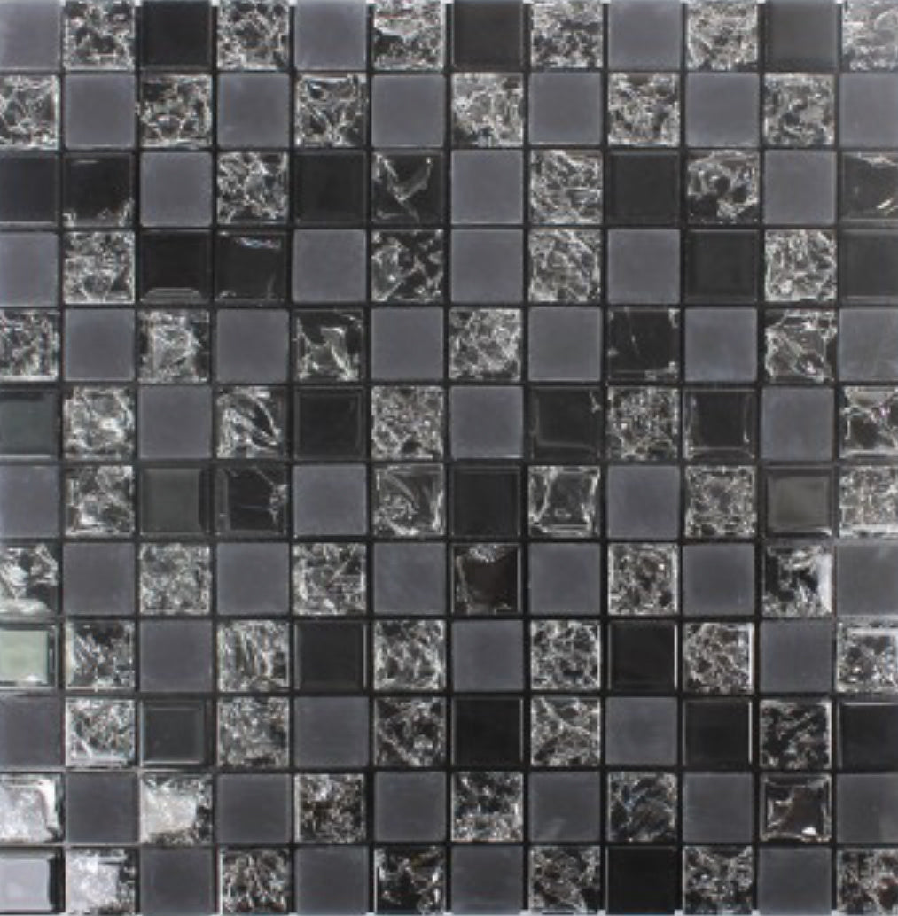 Egon Black Peel and Stick Mosaic Tile - Self adhesive - Luxury Tiles UK